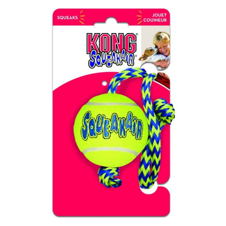KONG AirDog Squeaker Tennis Ball with Rope #2